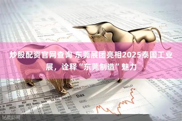 炒股配资官网查询 东莞展团亮相2025泰国工业展，诠释“东莞制造”魅力